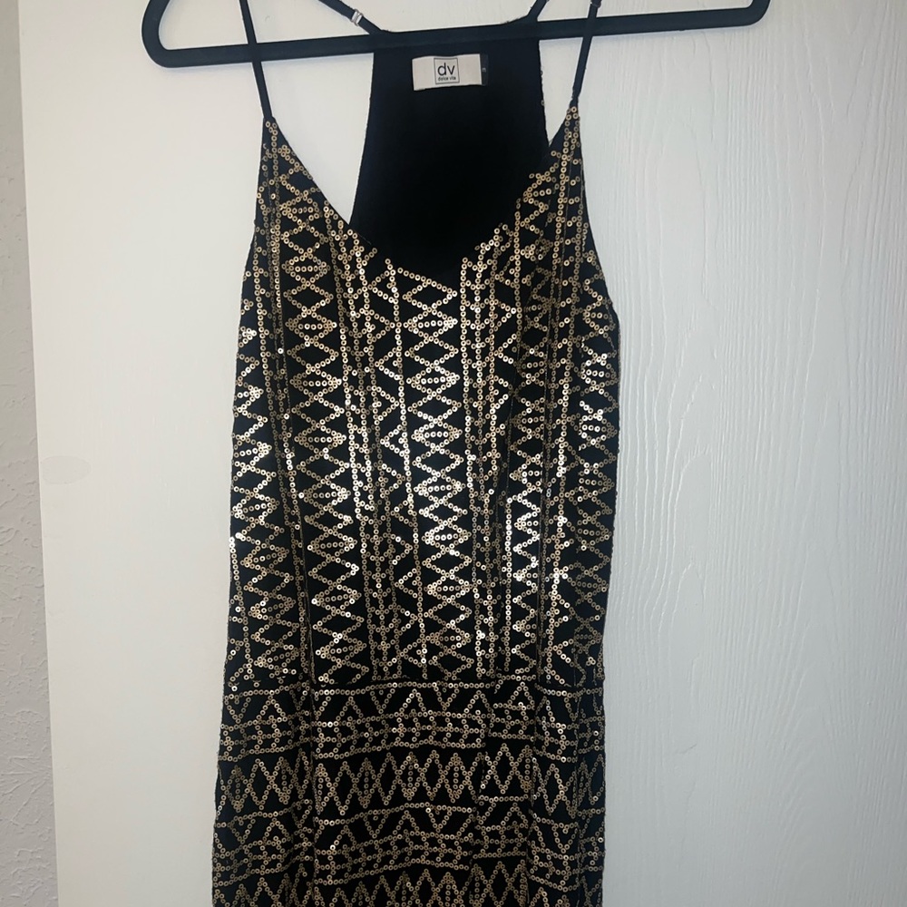 Dolce vita black and gold sequin mini dress